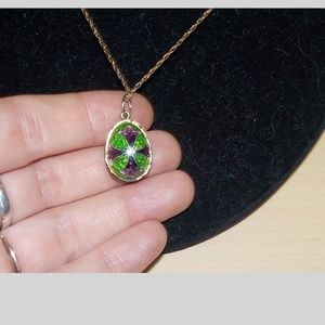 Rare Vtg Krementz Gold Tone Necklace Egg Pendant